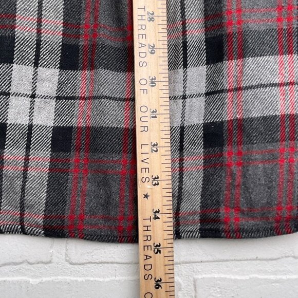 Duluth Shirt Mens XLarge Tall Gray Red Plaid Flannel Heavy Burleyweight Work - Picture 10 of 11